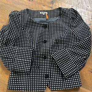 Zara Black and Cream Polka Dot Fabric